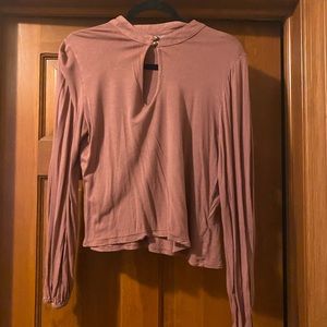 Pink top with keyhole cutout